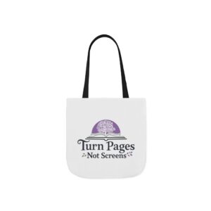 Turn Pages Not Screens Canvas Book Bag — Book Lover Bookshop Tote