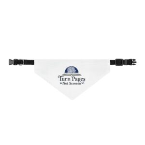 Clip-on Bandana — "Turn Pages Not Screens" Pet Collar Accessory