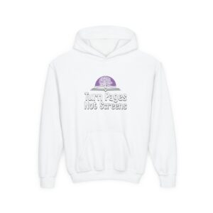 Youth "Turn Pages Not Screens" — Book Lover Hoodie