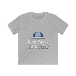 Kids 'Turn Pages Not Screens' Reading T‑Shirt — Kids Book Lover Tee